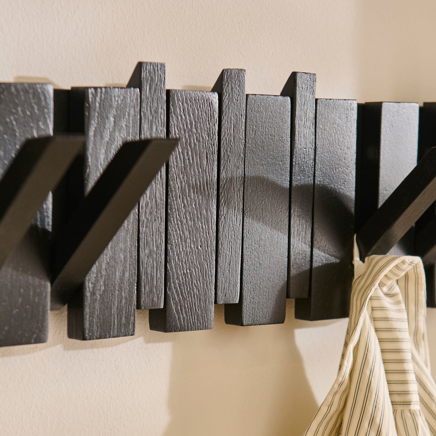 Outlet - Lowell Wooden Folding Coat Rack - Black Oak