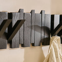 Outlet - Lowell Wooden Folding Coat Rack - Black Oak