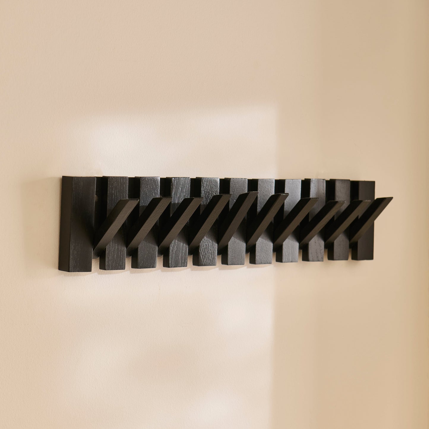 Outlet - Lowell Wooden Folding Coat Rack - Black Oak