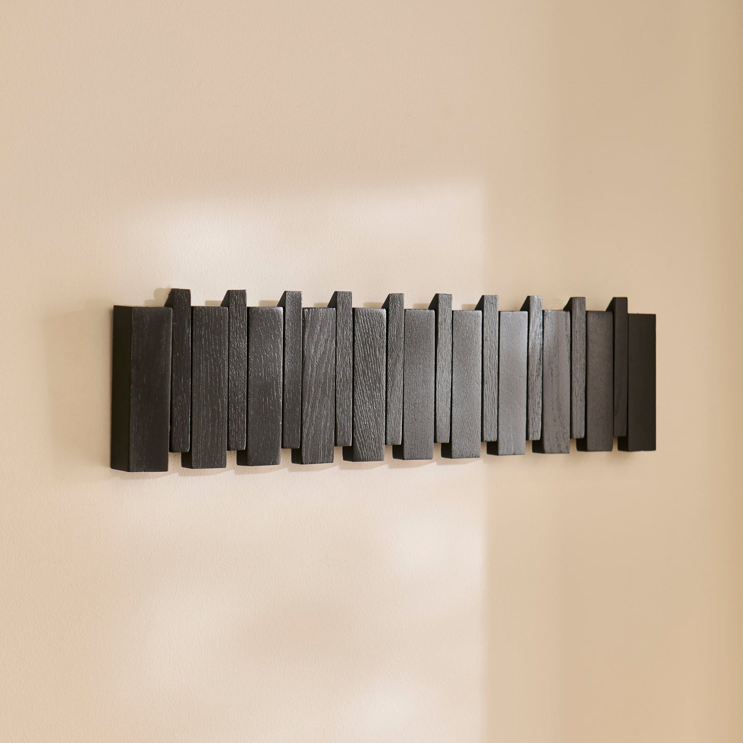 Outlet - Lowell Wooden Folding Coat Rack - Black Oak