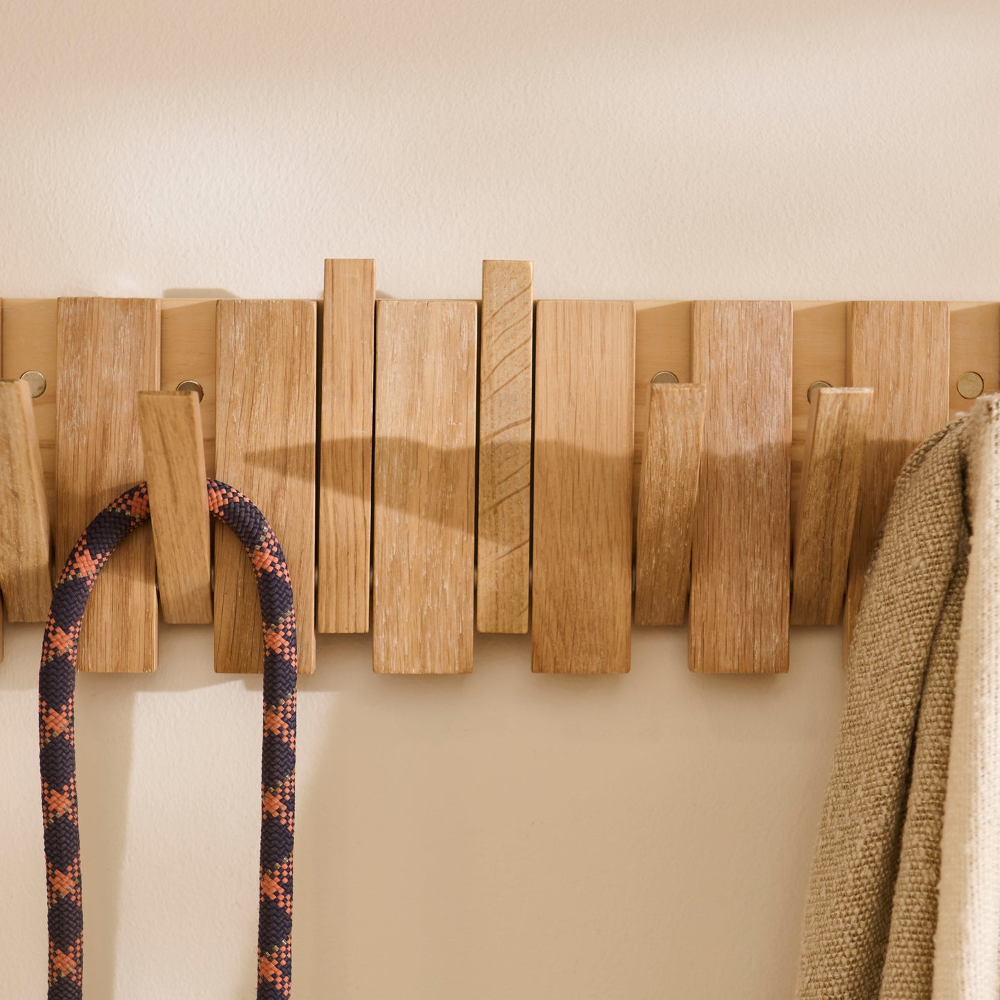 Outlet - Lowell Whitewash Oak Folding Coat Rack