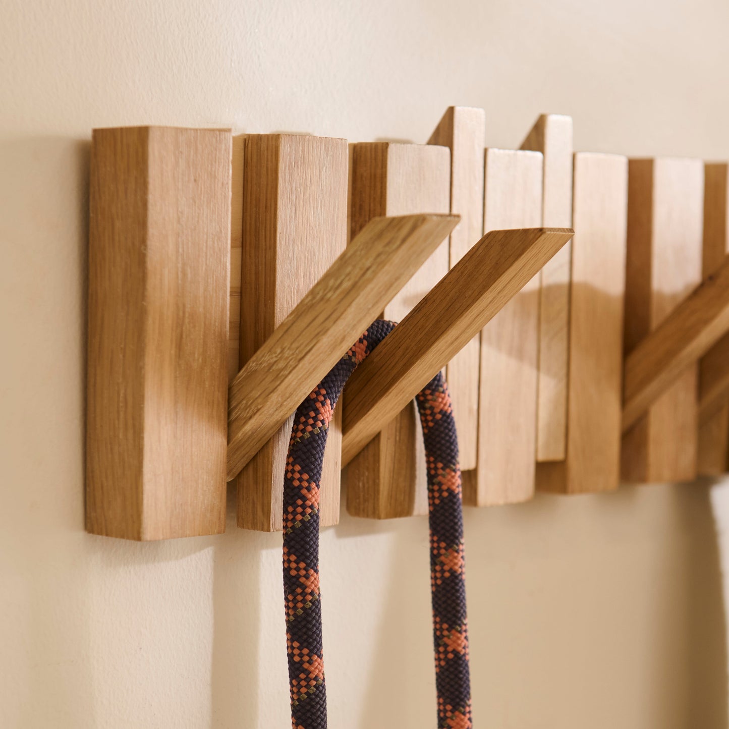 Lowell Whitewash Oak Folding Coat Rack