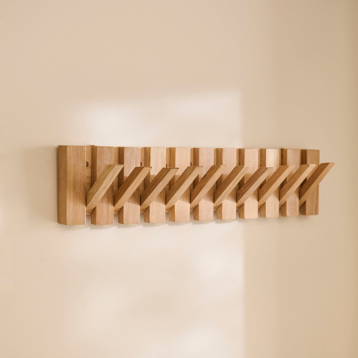 Outlet - Lowell Whitewash Oak Folding Coat Rack