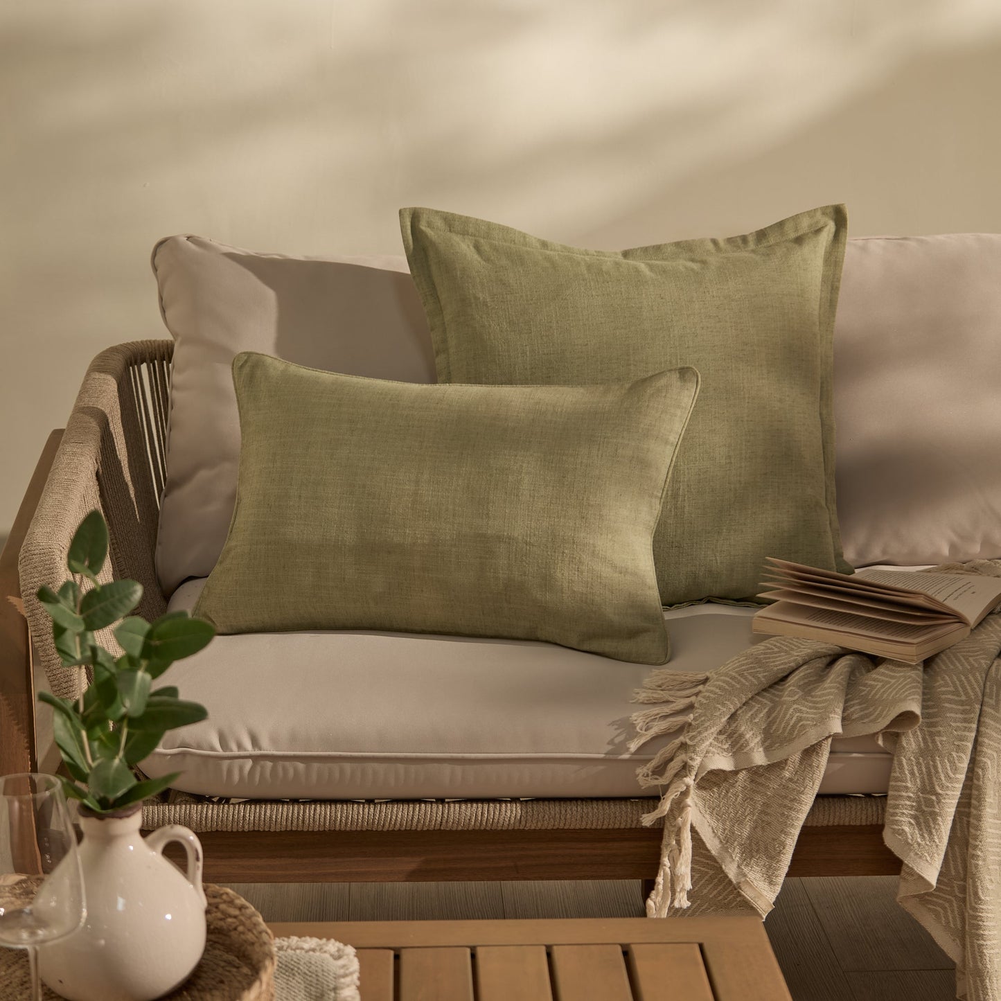Ludlow 50x50cm Outdoor Cushion Cover - Sage Green