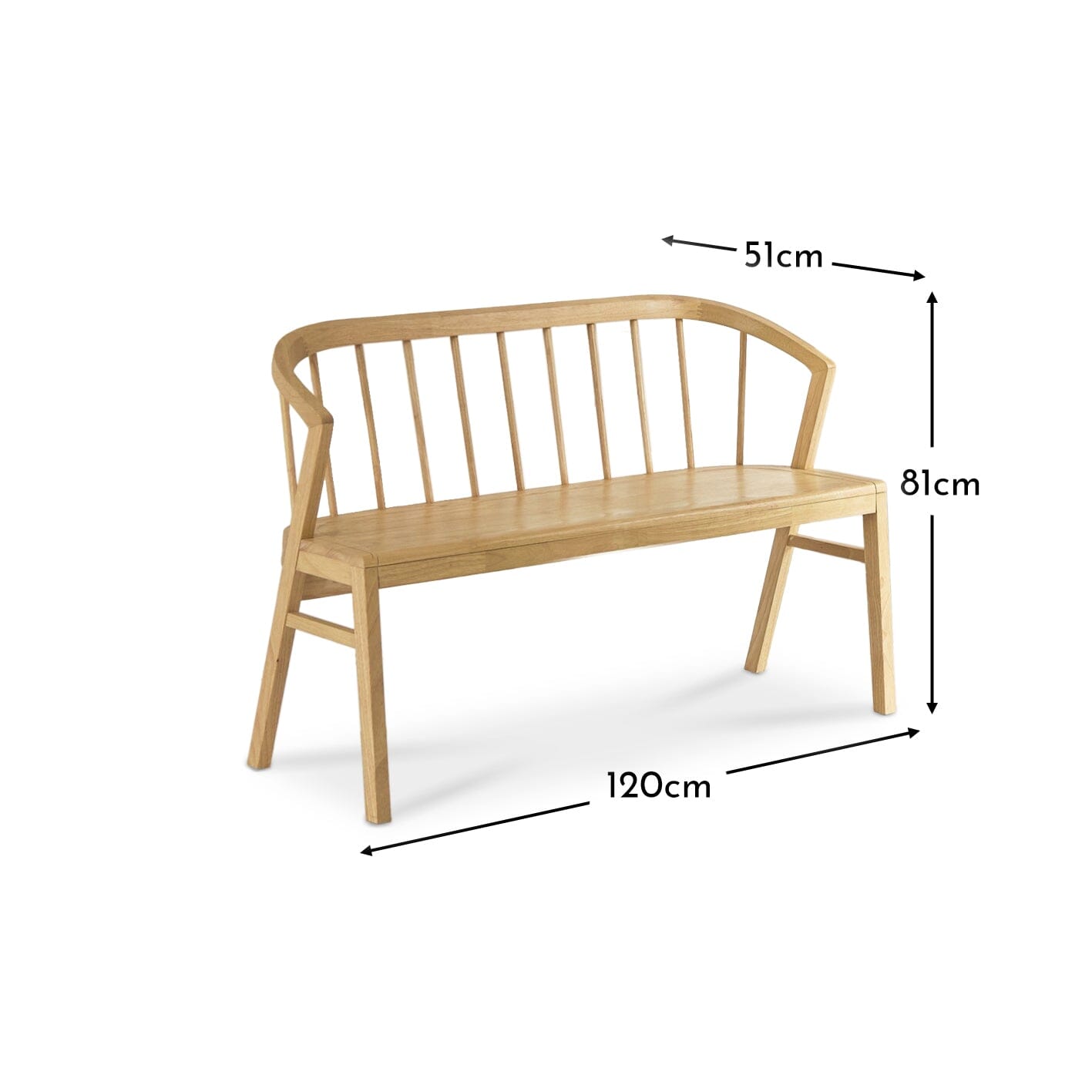 Outlet - Mabel 3 Seater Bench - Pale Oak
