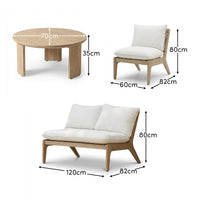 Mali Wooden Garden Sofa Set with Coffee Table & 2 Mali Chairs
