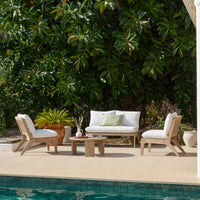 Mali Wooden Garden Sofa Set with Coffee Table & 2 Mali Chairs