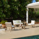 Mali 4 Seater Wooden Garden Sofa Set with Side Table and Coffee Table