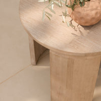 Mali Wooden Garden Side Table - Brushed Light Acacia