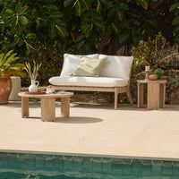 Mali Wooden Garden Side Table - Brushed Light Acacia