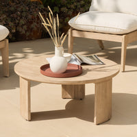 Mali Wooden Garden Coffee Table - Brushed Light Acacia