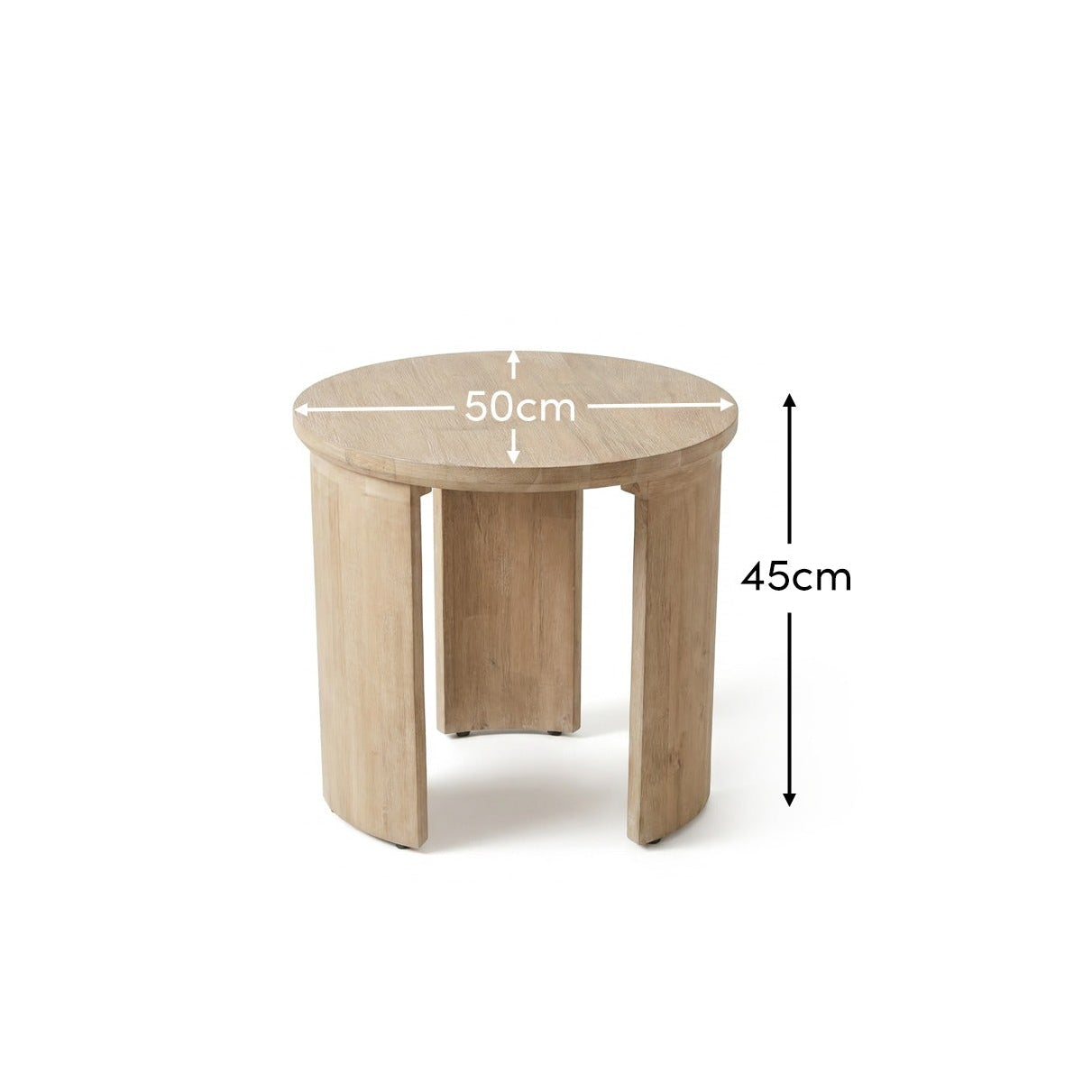 Mali Wooden Garden Side Table - Brushed Light Acacia