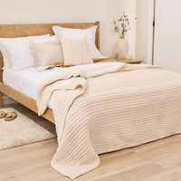 Malton 125x145cm Cotton Bedspread - Natural