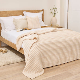 compare product Malton 125x145cm Cotton Bedspread - Natural