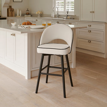 compare product Outlet - Marilyn Ivory Bar Stool - Black Oak Legs