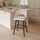 Outlet - Marilyn Ivory Bar Stool - Black Oak Legs