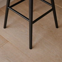 Outlet - Marilyn Ivory Bar Stool - Black Oak Legs
