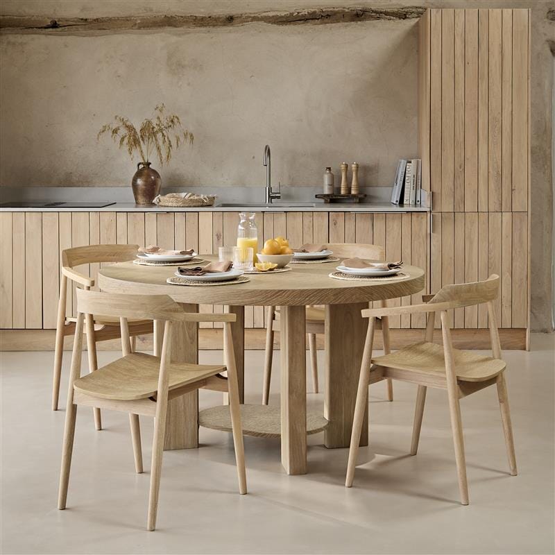 Marlon Whitewash Oak Oval Dining Table
