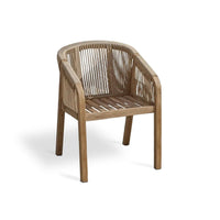 Shiro 4 Seater Round Wooden Garden Dining Set with Nala Cushioned Dining Chairs