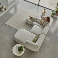 Outlet - Nathalia Right Chaise Corner Sofa - Chalk White Boucle