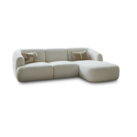 Outlet - Nathalia Right Chaise Corner Sofa - Chalk White Boucle