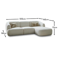 Outlet - Nathalia Right Chaise Corner Sofa - Chalk White Boucle