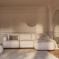 Outlet - Nathalia Right Chaise Corner Sofa - Chalk White Boucle
