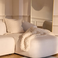 Outlet - Nathalia Right Chaise Corner Sofa - Chalk White Boucle