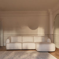 Outlet - Nathalia Right Chaise Corner Sofa - Chalk White Boucle