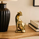 Nakuru 21cm Metal Leopard Ornament - Gold