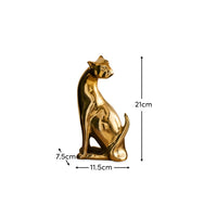 Nakuru 21cm Metal Leopard Ornament - Gold