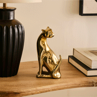Nakuru 21cm Metal Leopard Ornament - Gold