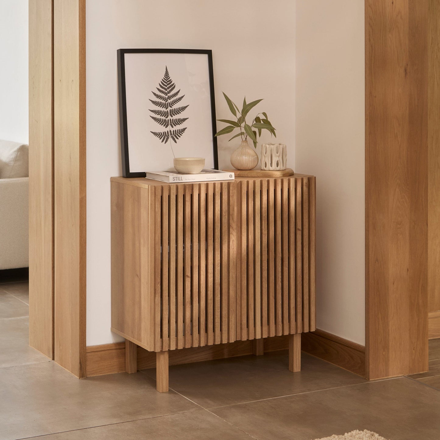 Outlet - Nia 2 Door Small Sideboard - Seasoned Oak