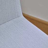 Amelia Whitewash Extending Dining Table Set - 6 Seater - Nolan Fawn Linen Dining Chairs - Whitewash Oak Legs