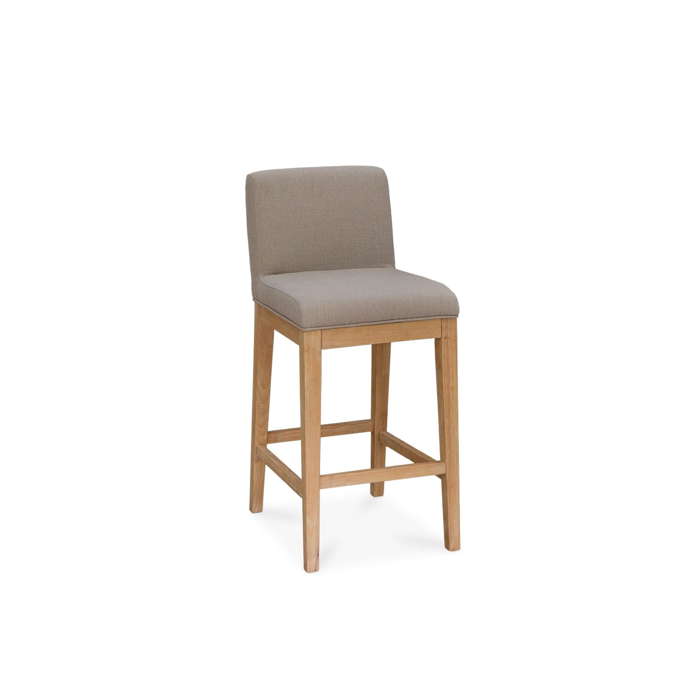 Outlet - Nolan Fawn Linen Bar Stool - Whitewash Oak Legs