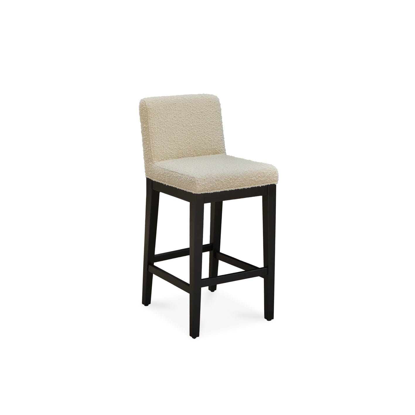 Outlet - Nolan Boucle Bar Stool - Black Oak Legs