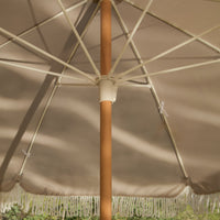 Oia Round Parasol 2m - Wooden Pole - Natural