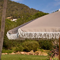 Oia Round Parasol 2m - Wooden Pole - Natural