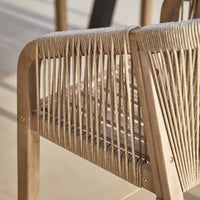 Shiro Wooden Garden Corner Dining Sofa Set with 2 Nala Sand Chairs