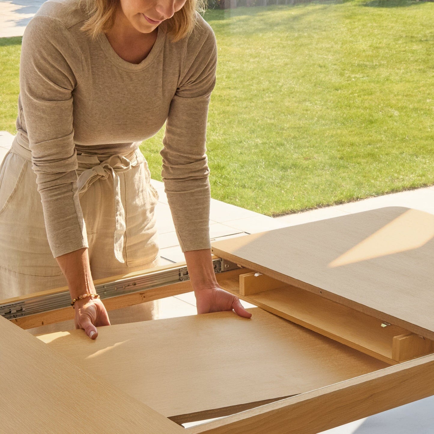Paul Pale Oak Extending Dining Table