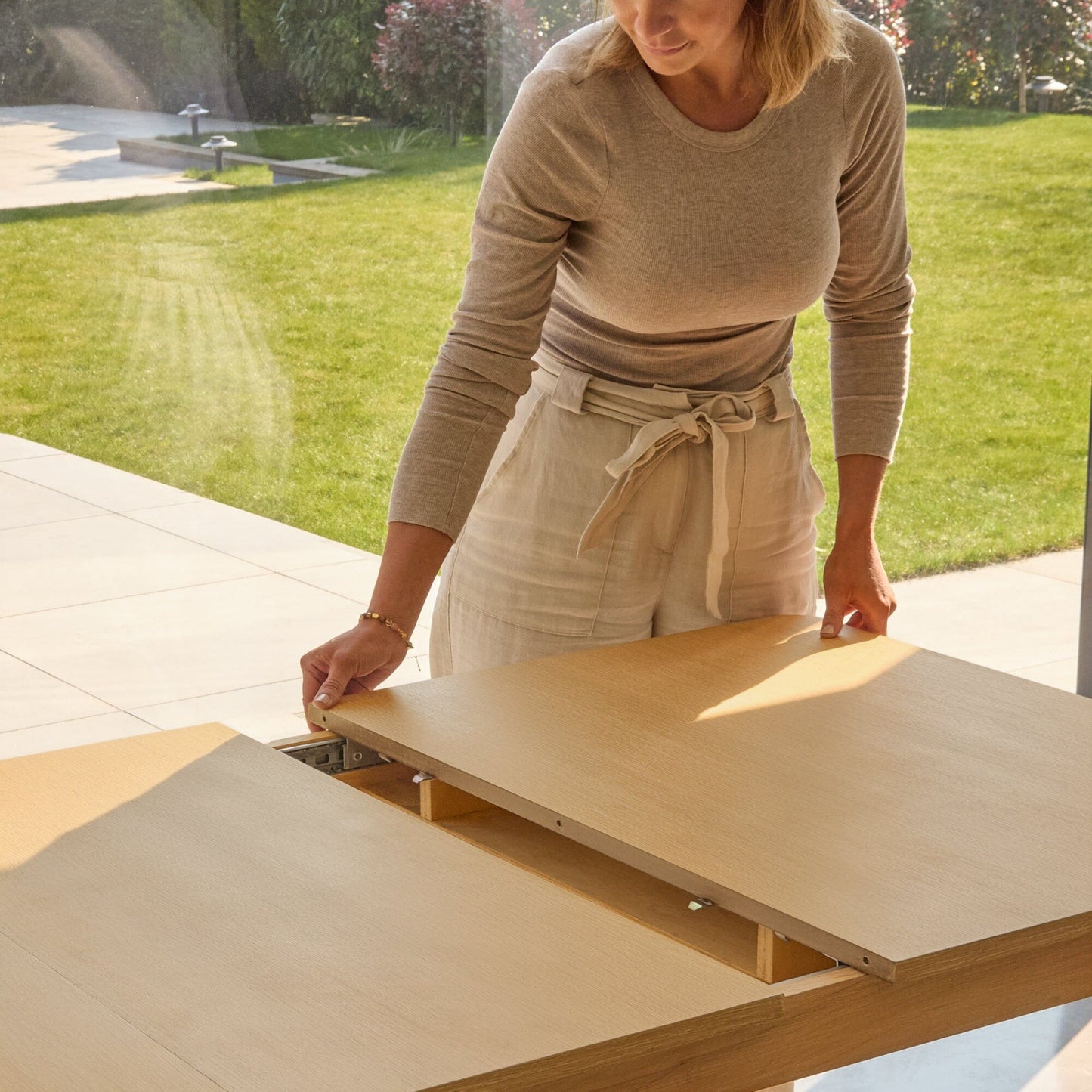 Paul Pale Oak Extending Dining Table