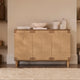 Outlet - Paloma Natural Weave 3 Door Large Sideboard - Natural Oak