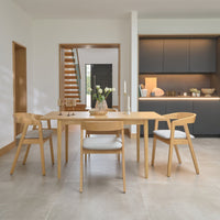 Outlet - Ella Fawn Linen Dining Armchairs - Set of 2 - Pale Oak Legs