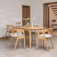 Outlet - Ella Boucle Dining Armchairs - Set of 2 - Pale Oak Legs