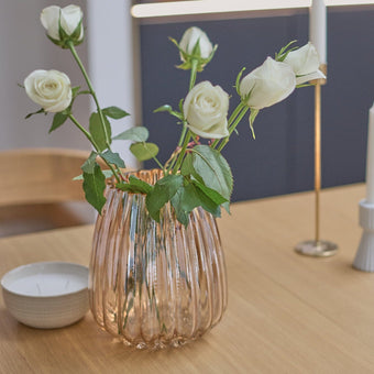 compare product Outlet - Veneto 21cm Glass Vase - Champagne