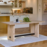 Priya Whitewash Dining Table Set - 6 Seater -  Faye Whitewash Oak Dining Chairs