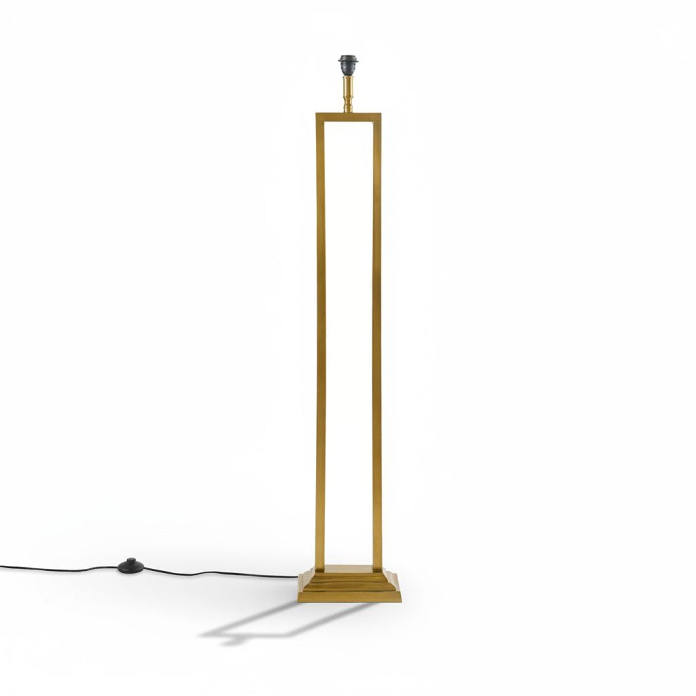 Purley 132cm Gold  Floor Lamp Base with Ashurst 46 x 30cm Shade - White