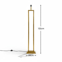 Purley 132cm Gold  Floor Lamp Base with Ashurst 46 x 30cm Shade - White