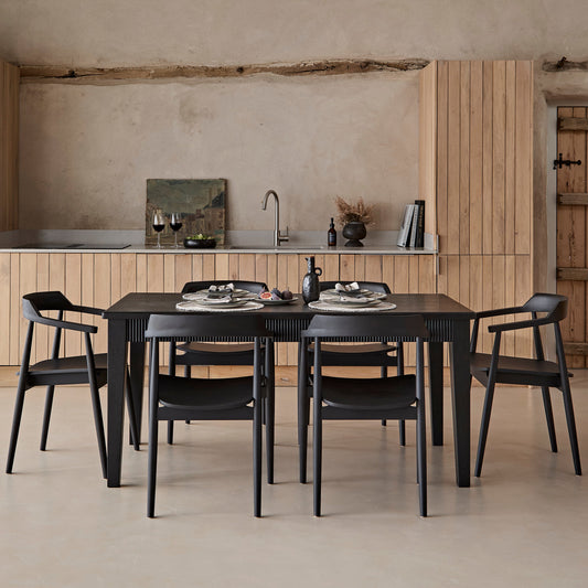 Outlet - Raleigh Black Rectangular Dining Table