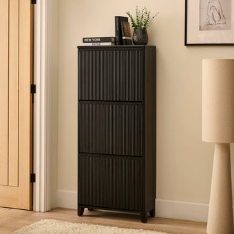 compare product Raleigh 3 Door Shoe Cabinet - Black